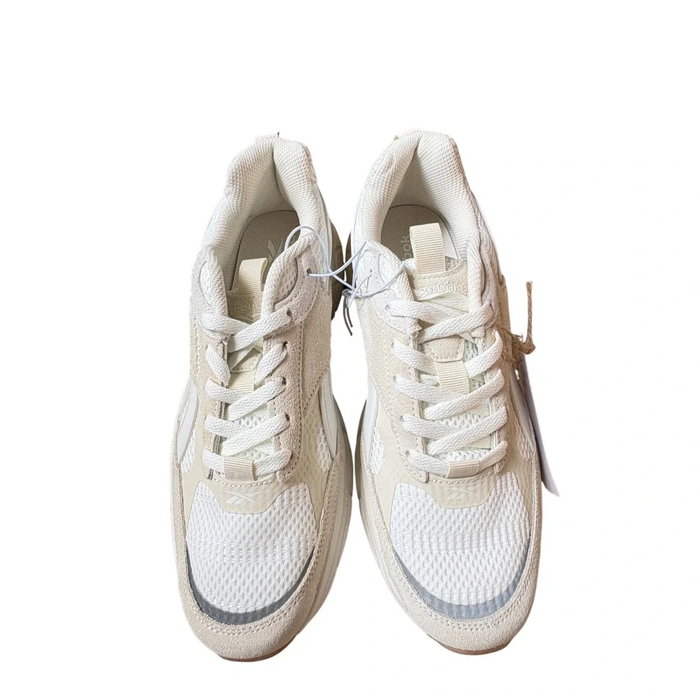 Reebok Chaos Running Shoes Natural Tan Suede Mesh Sneakers Womens 10 NWT